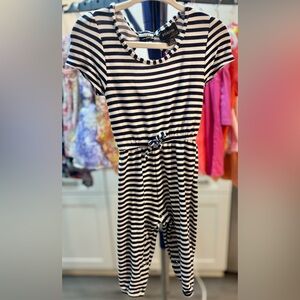 12m Striped Black and White toddler girls Jumpsuit